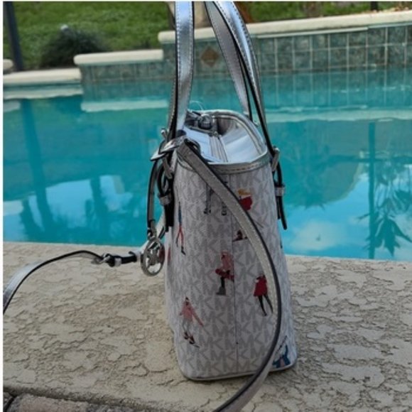 Michael Kors Jet Set Girls XS Convertible Satchel Bright White - Picture 4 of 16